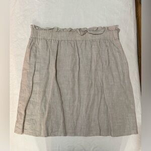 J. Crew Soft Taupe Linen-Blend A-Line Skirt